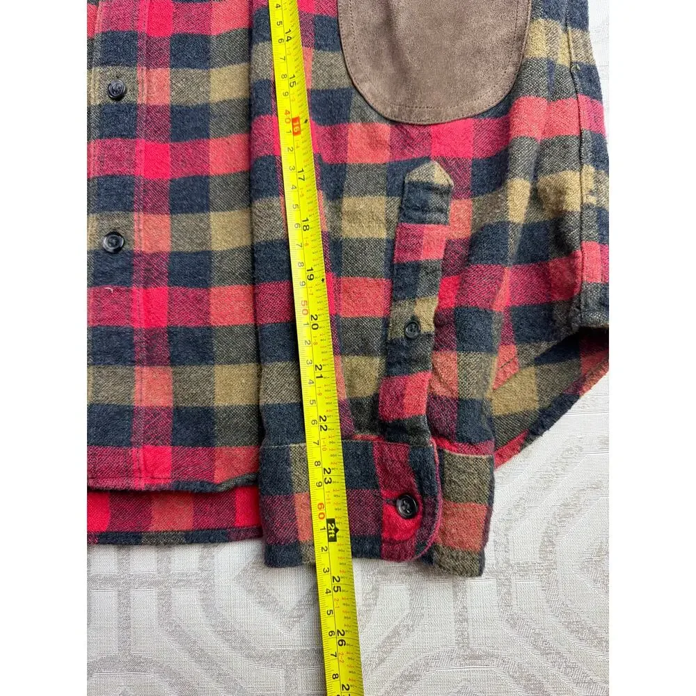 J. Crew Size L Men's Cotton Wool Blend Checked Shirt Slim Fit Elbow‎ Patch